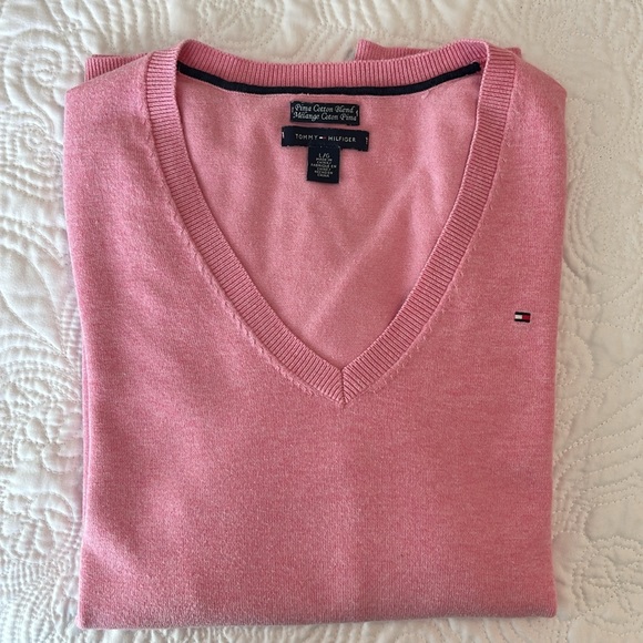 Tommy Hilfiger Pink V-Neck Sweater - Picture 3 of 8